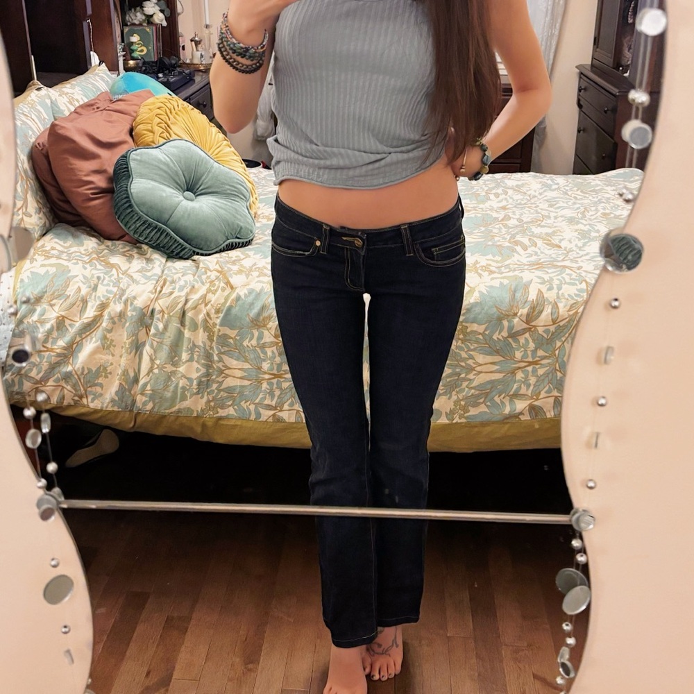 Michael Kors - low rise flared dark wash jeans